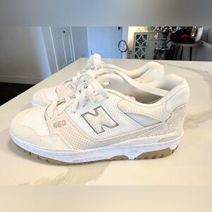 New Balance 550 White and Tan Sneakers